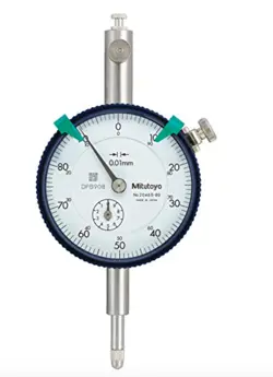 MITUTOYO 2046A-80 PEAK HOLD TYPE DIAL INDICATOR, 0-10MM RANGE, 0.01MM GRADUATION