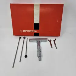MITUTOYO 0-4 INCH DEPTH MICROMETER SET NO 129-131 W/ CASE 