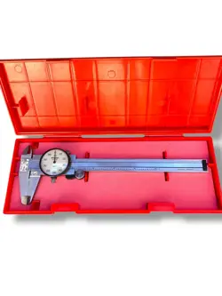 VINTAGE MITUTOYO 505-637 .001” DIAL CALIPER W/ ORIGINAL CASE 6”