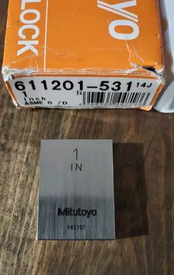 MITUTOYO 611201-531 GAGE BLOCK,RECTANGULAR,1.00 IN,ASME 0 1ARU5
