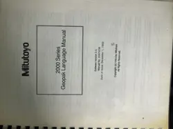 MITUTOYO CMM GEOPAK 2000 VERSION 3.0 LANGUAGE MANUAL, OPERATION MANUAL + MORE