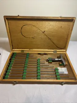 MITUTOYO DEPTH MICROMETER SET 129-150 MEASURES 4”-12” WITH 4” BASE