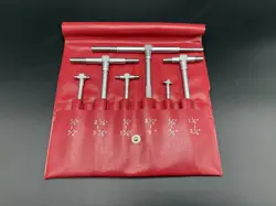 VINTAGE MITUTOYO 155-903 6 PC TELESCOPING GAGE COMPLETE SET W/ POUCH.