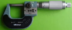 MITUTOYO 193-211 OUTSIDE MICROMETER, VERNIER AND DIGIT INDICATOR, 0-1