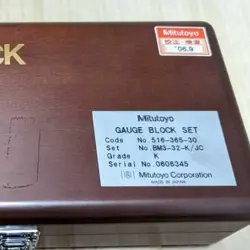 MITUTOYO 516-365-30 GRADE K CERAMIC GAGE BLOCK SET NO. BM3-32-K/JC COLLECTED
