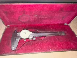 MITUTOYO 505-629 PRECISION MACHINIST DIAL CALIPER TOOL WITH HARD CASE
