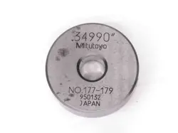 MITUTOYO .3499 MASTER PLAIN BORE RING GAGE .3438 +.0061 OVERSIZE 11/32 9 MM