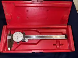MITUTOYO,  DIAL CALIPER, 505-637-50, 6” IN PLASTIC CASE, MADE IN JAPAN