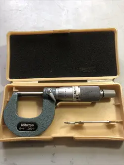 MITUTOYO 103-260 0-1” .0001” OUTSIDE MICROMETER IN ORIGINAL CASE RATCHET/LOCK
