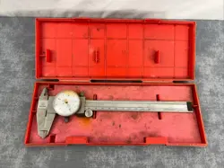 MITUTOYO MODEL 505-633-50 6” 0.005MM DIAL VERNIER CALIPERS METRIC 0-150MM BROKEN
