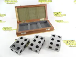 SET OF 3 MITUTOYO PRECISION 1-2-3 PARALLEL BLOCKS MODEL 961-912 + CASE 