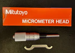 NEW! (2) MITUTOYO 150-801 MICROMETER HEADS; 0-25MM, SPHERICAL SPINDLES