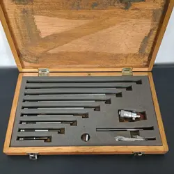MITUTOYO INSIDE MICROMETER SET NO 141-133 - 2-12 INCHES HAS RUST NEEDS CLEANING