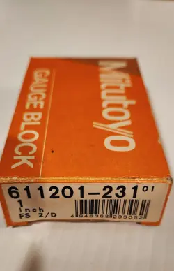 NEW MITUTOYO GAUGE BLOCK  611201-231  1 INCH