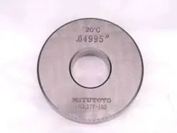 MITUTOYO .64995 MASTER PLAIN BORE RING GAGE .6563 -.0063 21/32 16.509 MM CHECK