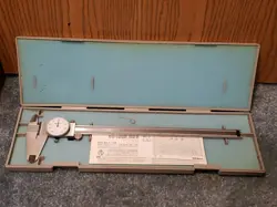 MITUTOYO DIAL CALIPER DEPTH GUAGE MACHINEIST TOOL BOX MICROMETER EXCELLENT 