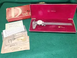 VINTAGE 1970S ERA MITUTOYO 505-626 6” DIAL CALIPERS WITH CASE NMINT CONDITION.