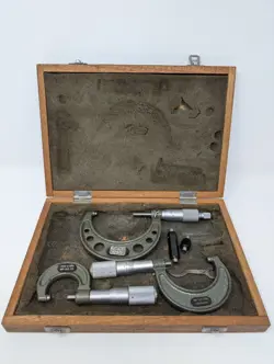 VINTAGE MITUTOYO OUTSIDE MICROMETER SET 0-3