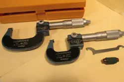MITUTOYO 159-211 & 159-212 COMBIMIKE 0-1-2 IN / 0-25-50MM TWO OUTSIDE MICROMETER