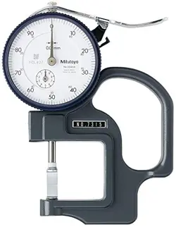 MITUTOYO 7315 DIAL THICKNESS GAGE  GROOVE THICKNESS BLADE ANVIL  0-10MM RANGE