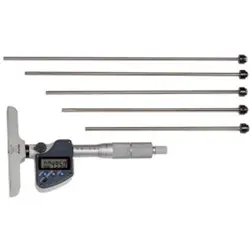 MITUTOYO 329-350-30 SET DIGITAL DEPTH MICROMETER WITH 6 RODS - GREY