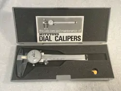 MITUTOYO DIAL CALIPER, 0.05  NO. 505-636 IN CASE, BOX D10 CM