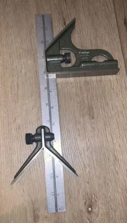 VG 3 PIECE MITUTOYO 12” COMBINATION SQUARE SET READING 1/8,1/16,1/32 AND 1/64”