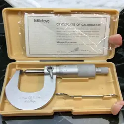 MITUTOYO MICROMETER 0-25MM 0.01MM PRECISION TOOL WITH CASE & MANUAL - USED