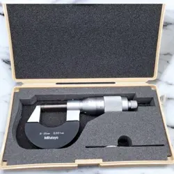 MITUTOYO OMV-25 STRAIGHT MICROMETER 6.35MM SOLID CARBIDE TIP NEW CONDITION