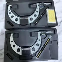 MITUTOYO DIGITAL MICROMETER SET OF 2 175-225MM USED, CALIBRATED CONDITION