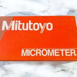 MITUTOYO 75-100MM MICROMETER, USED, DURABLE, BLUE COATING, 0.01MM INCREMENT