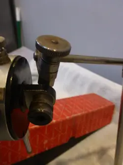 STARRETT NO. 657AA MAGNETIC BASE WITH A MITUTOYO DIAL INDICATOR - NO. 2416
