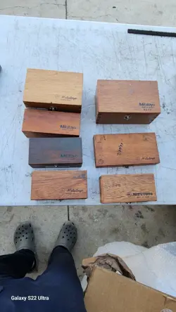 LOT OF MITUTOYO MICROMETER MACHINE SHOP WOODEN  BOXES