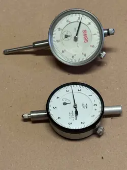 LOT OF INDICATORS ONE MITUTOYO 0-.4”, ONE SHAR 0-1” TRAVEL DIAL.