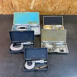 MITUTOYO X NSK ANALOG MICROMETER LOT OF 5 BOX TESTED USED JAPAN