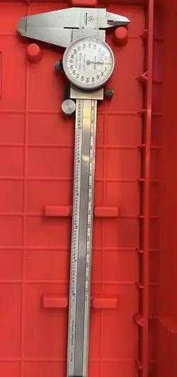 MITUTOYO 8” #505-742J DIAL CALIPER IN CASE-EXCELLENT CONDITION