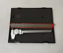 MITUTOYO DIAL CALIPER 8 INCH 505-676 USED WITH CASE & RULER 182-121