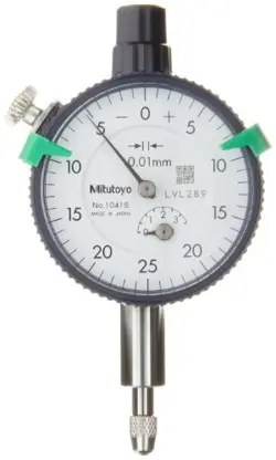 MITUTOYO 1041SB DIAL INDICATOR  M2.5X0.45 THREAD  8MM STEM DIA.  FLAT BACK