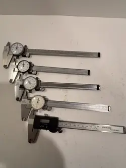 MITUTOYO DIAL CALIPER’S ,ONE 8 INCH AND FOUR 6 INCH