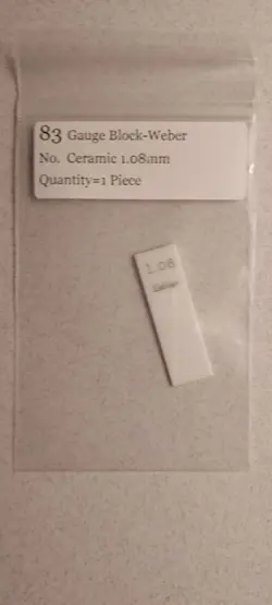 MITUTOYO PRECISION CERAMIC GAUGE BLOCK 1.08MM (83)