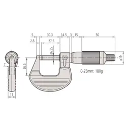 MITUTOYO RATCHET THIMBLE MICROMETER M32725