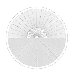OVERLAY CHART RADIAL LINES&CIRCLE FOR MITUTOYO 512066/12AAM587 PROFILE PROJECTOR