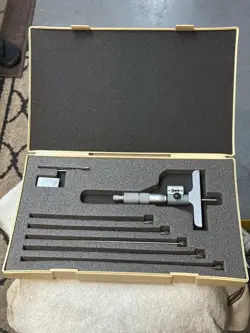 MITUTOYO DIGITAL DEPTH MICROMETER SET, 0-6