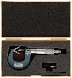 MITUTOYO 114-101 V-ANVIL MICROMETER FOR 3 FLUTES CUTTING HEAD, RATCHET STOP, 1-1