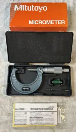 MITUTOYO 103-178 RATCHETING .001 MICROMETER 1”-2” W/CASE, STANDARD  M110-2
