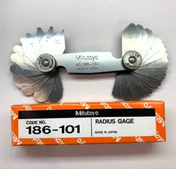 MITUTOYO 186-101 RADIUS GAGE, 30 LEAVES, 1/32