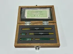 MITUTOYO TOOLS JAPAN 5PC MICROMETER STANDARD SET W/ WOOD BOX