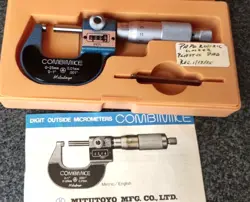 EXCELLENT!! MITUTOYO NO 159-101 0-1” 0-25.4MM COMBIMIKE MICROMETER  METRIC + SAE