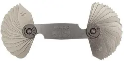 MITUTOYO 186-101, RADIUS GAGE SET, 15 PAIRS OF LEAVES, 1/32 TO 1/4 BY 64THS