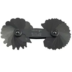 MITUTOYO 186-105, RADIUS GAGE SET 17 PAIRS OF LEAVES, 1MM TO 3MM BY 0.25MM, 3.5M